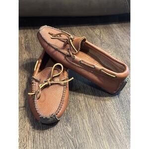 Minnetonka Women's Brown Leather Moccasins Loafers SZ 7.5